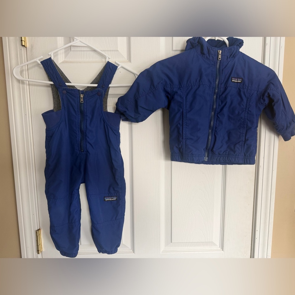 Patagonia Kids' Blue Fleece Lined 2 Piece Snowsuit